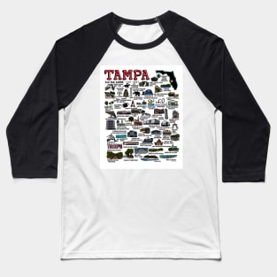 Tamp Map Art Baseball T-Shirt